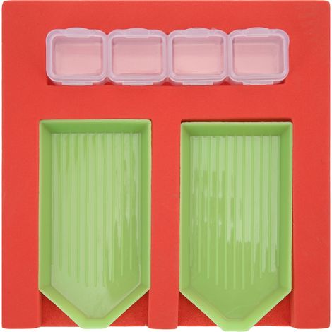 Plateau de rangement pour outils de peinture diamant, support de rangement en mousse rouge, ensemble de plateau pour peinture diamant à faire soi-même (1/5)