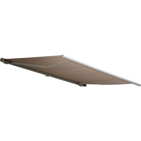 Elektrische Kassettenmarkise HHG-432, Markise Vollkassette 4,5x3m Polyester Sand (1/5)