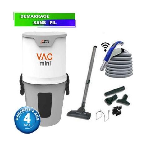 Centrale d'aspiration SACH VAC MINI - Garantie 4 ans - Surface jusqu’à 400 m² - Set de nettoyage