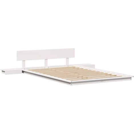 Lit double,Lit adulte,Cadre de lit Blanc 120 x 190 cm bois CFW8532382 (1/5)