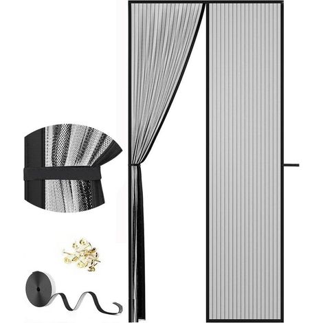 Magnetic Mosquito Net Door - Magnetic Nylon Mosquito Net for Doors and Windows 90x210, Tear-Resistant, Highly Magnetic, Magnetic Mosquito Net for Bay Windows, Magnetic Mosquito Curtain for Entrance, B (1/5)
