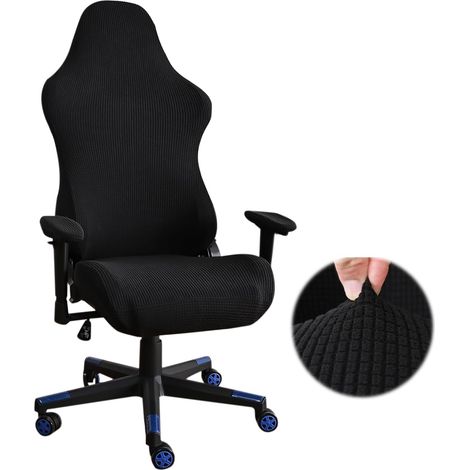 SHINING HOUSE Gaming-Stuhlbezug, schwarz, Stretch-Bürostuhlbezug für Computer, Gaming, Büro, Rennen (schwarz) (1/4)