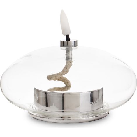 Bougie LED avec minuterie, argentée, transparente, 10 x 11,5 x 11,5 cm (1/5)
