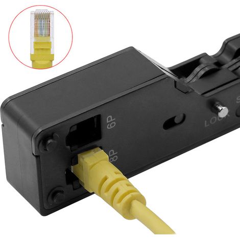 Multifunktionale Crimpzange für Netzwerkkabel mit Kristallkopf, Crimpkapazität 8P8C und 6P6C (1/5)