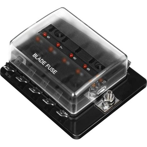 10 Way DC1232V Blade Lame Bote à Fusibles Avec Kit de Voyant D'avertissement Pour Voiture Auto Bateau Marine Trike (1/5)
