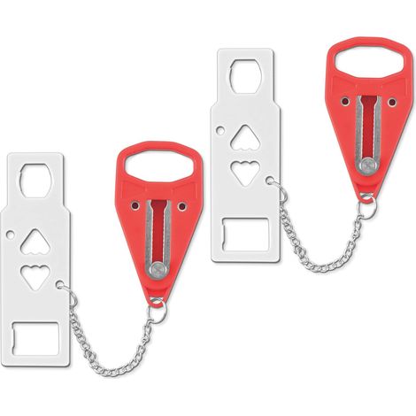 Bloque Porte Hotel, 2 Pack Verrou Porte, Verrou Porte Interieure, Securite Porte D'entrée, Verrou de Porte Portable pour Voyage, Hôtel, Maison (1/5)