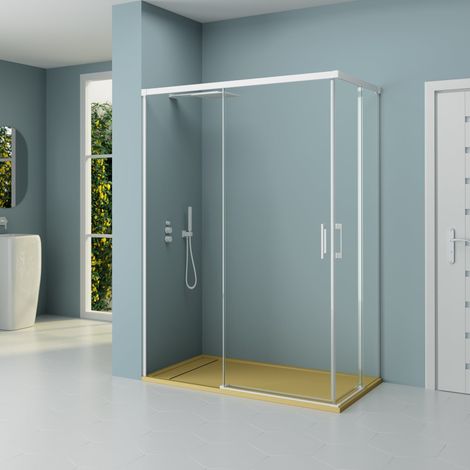 BATHME NIXON Mampara Ducha Cuadrada 2Fijos+2Correderas Blanco - Medida: 90x90 cms - ref: YA15090200+YA14090200 (1/2)
