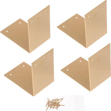 Lot de 4 équerres de fixation d'angle de style chinois en laiton (1/5)