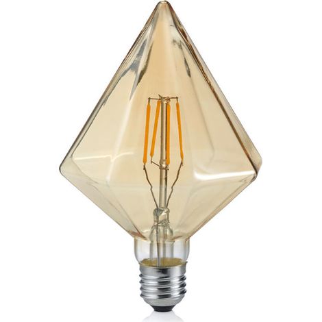 LAMPADINA LED 4W · 360lm, 2700K CON FILAMENTO E27 PIRAMIDE ANTICATA D.11,5XH.16,9