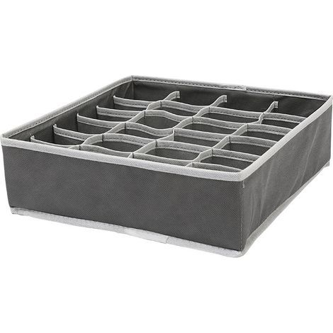 Organizador de cajones plegable de tela no tejida para ropa interior, sujetadores y calcetines. Organizador que ahorra espacio con compartimentos (beige). (1/5)