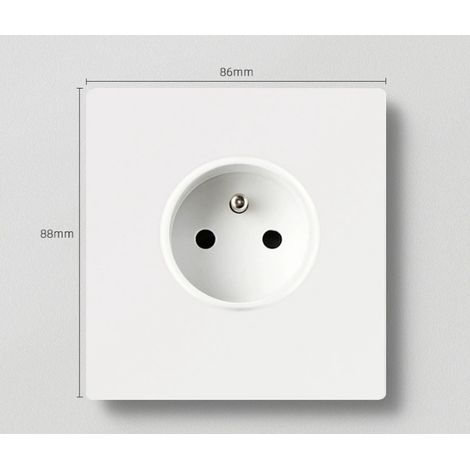 Prise Electrique Murale avec Terre 2P+T Monobloc Fixation à Griffes et Vis Lot de 6 Blanc (1/3)