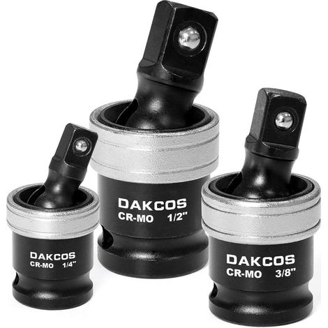 Jeu de 3 cardans pour douilles 1/4", 3/8", 1/2" Acier Cr-Mo (1/5)