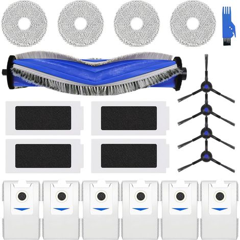 Accesorios de repuesto para la aspiradora robot ECOVACS DEEBOT T30S / T30S PRO: 1 cepillo principal, 4 filtros, 4 cepillos laterales, 4 mopas, 6 bolsas para el polvo. (1/5)