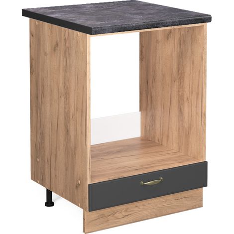 Herdumbauschrank Fame-Line, Anthrazit-Gold, 60 cm , AP Anthrazit, Vicco