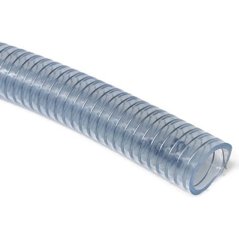 Tuyau d'aspiration PVC transparent Ø40 – Spirale en acier galvanisé – Flexible et anti-écrasement – Température d'emploi -10°C à +60°C