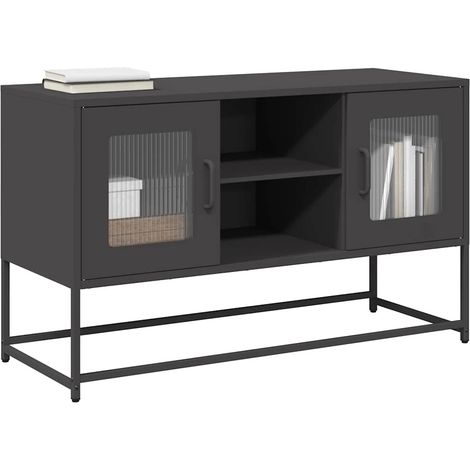 TV-Schrank Schwarz 100,5x39x60,5 cm Stahl