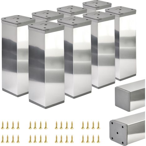 8 gambe base per mobili  Sezione trasversale 40x40 mm  Altezza - 120 mm  Colore: Elettrolucidato + Viti incluse (1/5)