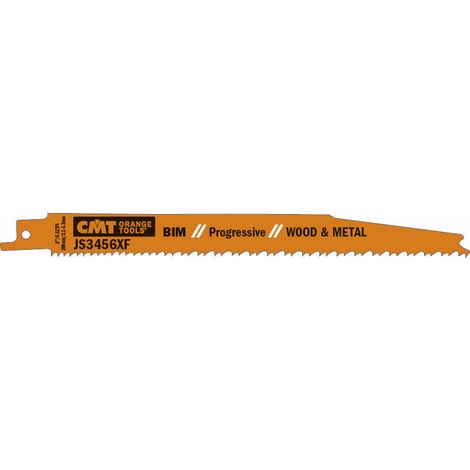 JS3456XF-20 20 BIMETALLISCHE SÄBELSÄGEBLÄTTER FÜR HOLZ/METALLE 200X2.1-4.3X6-12TPI (SS/M)