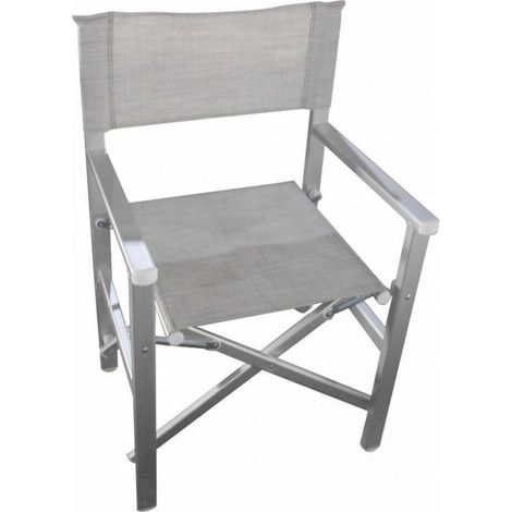 Sedia Regista da Giardino Siena 55x46x45/88 h cm in Textilene Grigio (1/2)