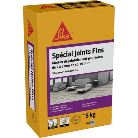 Sika – Mortier joints carrelage intérieur et extérieur – Blanc – 5kg – Pour joints de 2 à 6 mm – Séchage rapide en 24h – Hydrofugé - SikaCeram-606