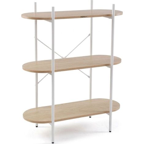 Scaffale Espositore 3 Livelli Moderno Legno Metallo Casa 80x34.5x99 cm (1/5)