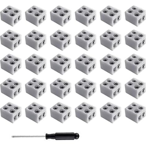 Pack of 30 solderless 2-pin 8mm LED connectors for 5-24V single-color LED strip lights (1/5)