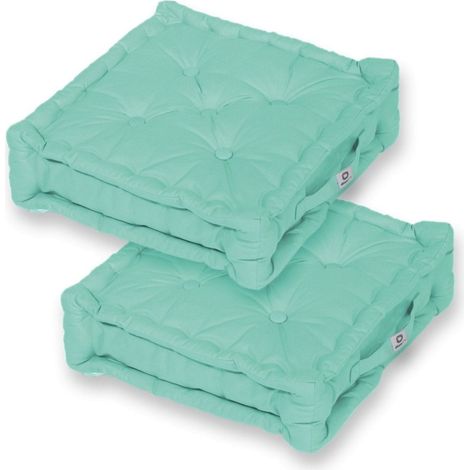 Coussin de sol lot de 2 - 50 x 50 cm Vert Mint (1/5)