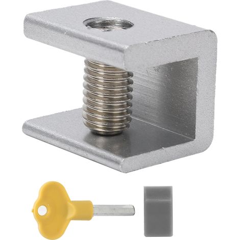 Verrou coulissant anti-effraction pour fenêtre, butée de sécurité enfant, lot de 2, aluminium, pour maison bureau, prévention cambriolage, arrêt coulisseau. (1/5)