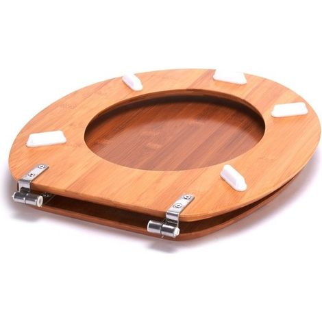 Asiento de Inodoro de Bambú - Bisagras de Acero Inoxidable MSV (1/5)