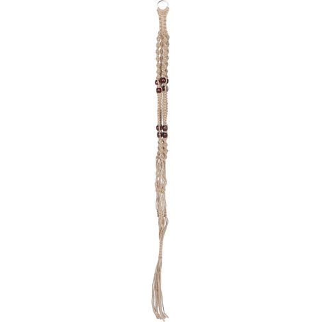 Pot de fleur suspendu avec corde de levage et perles en bois, décoration intérieure/extérieure (1/5)