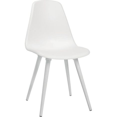 Chaise polyvalente blanche, pieds en bois blanc, lot de 2 pièces en carton (1/4)