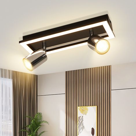 GBLY LED Deckenstrahler 2 Flammig Deckenleuchte: GU10 Strahler Küche Deckenspots Modern Flurlampe Warmweiß Deckenlampe Schwenkbar 12W für Flur Büro Wohnzimmer Schlafzimmer (Ohne Leuchtmittel)