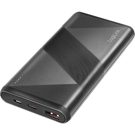 Batería externa LogiLink de 10000 mAh: QC 3.0, PD 2.0, carga rápida, 2 en 1, cable. (1/5)