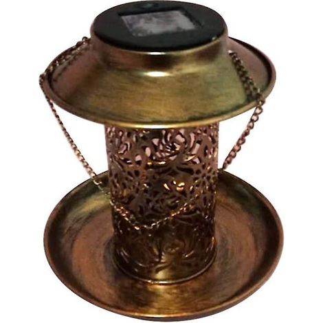 Mangeoire solaire d'extérieur à double usage, lampe solaire suspendue, mangeoire pour oiseaux sauvages, mangeoire suspendue pour colibris, abreuvoir pour oiseaux sauvages de jardin. (1/5)
