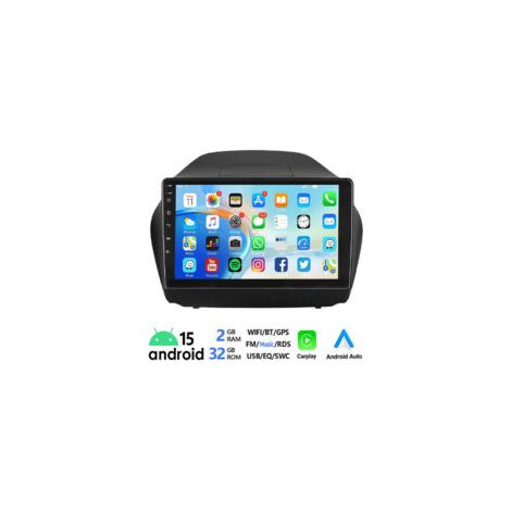Autoradio 10 pouces CarPlay pour Hyundai iX35 2010-2015 Android 15 avec navigation GPS - 2+32G