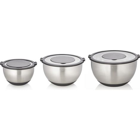 Bols avec accessoires Ø 11/13/15 cm fond antidérapant inox silicone - Was Germany (1/2)