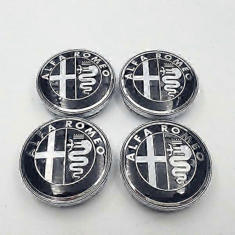 OEM-Alfa02 – 60 mm 4er-Pack Radnabenabdeckungen Alfa Romeo Silber Einheitsgröße 25–26