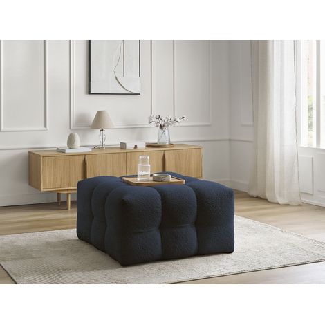 BOBOCHIC - Pouf CLOUD tissu bouclette Bleu foncé (1/5)