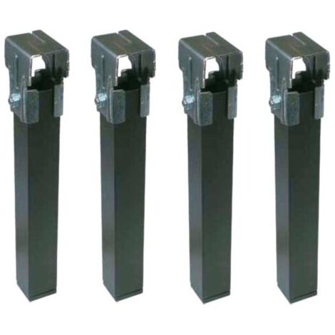 Ensemble de 4 pieds de lit avec roulettes 12 pouces – Acier – Hauteur 22,5 cm – Pour sommiers à lattes – Micel
