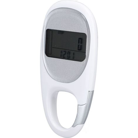 Podomètre de marche multifonctionnel à clip avec mémoire, compteur de pas pour voyage, alpinisme et sports (blanc) (1/5)