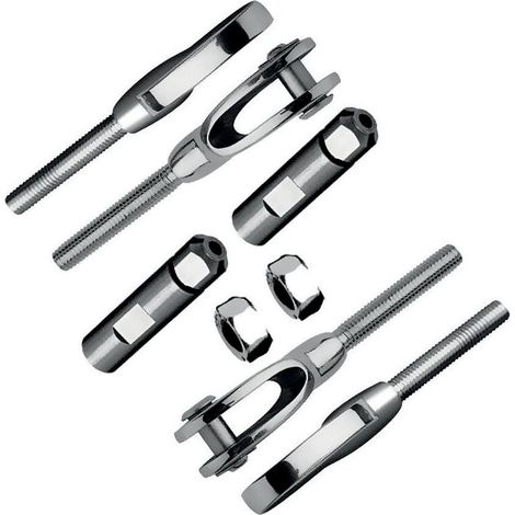 Kit de pose pour poteaux rond acier - pour câble Ø 6 mm - inox 316 - non traversant - droit et orientable - DESIGN PRODUCTION (1/3)