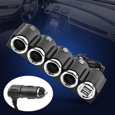 YOSOO DC 12V/24V USB 4 Voies Prise Allume-cigare de Voiture Séparateur Courant Adaptateur de Chargeur En Stock (1/4)