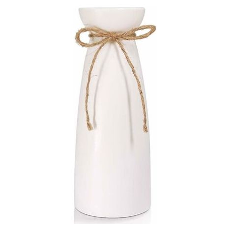 AGE Vase en porcelaine blanche 23 cm –Décoration moderne pour table –Finition mate, émaillé –Pour arrangements floraux et fêtes (1/5)