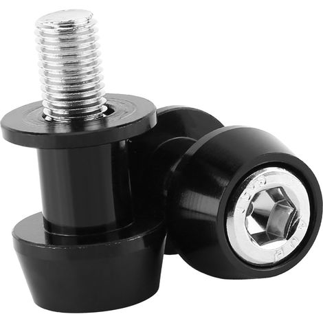 Vis de levage de roue arrière CNC pour moto et roulements à billes de stationnement, 1 paire à vendre (8 mm noir). (1/5)