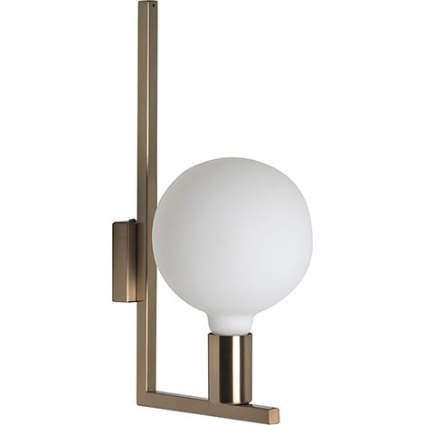 Applique Twin a Parete con Attacco E27 per Interni - Struttura in Metallo Ottone Satinato 75W IP20 - Design Decorativo - Rossini Group (1/5)