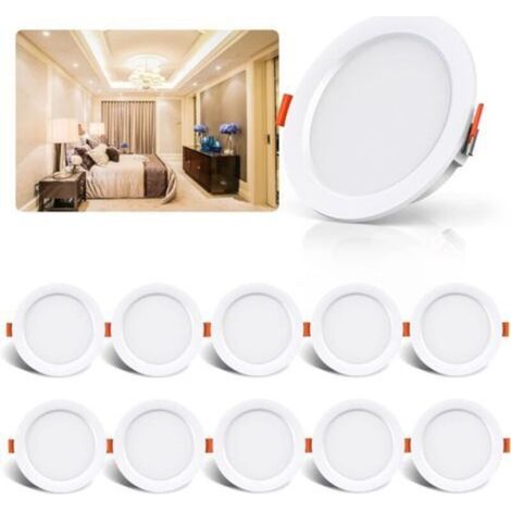 Spot LED Encastrable Lot de 10, 5W 500Lumen Equivalent 50W Incandescence, 4000K Blanc Spot Led Extra Plat Pour Salle de Bain Cuisine Salon Couloir (1/4)