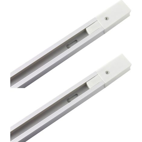 Jandei - 2x Carril monofásico para focos LED blanco 1 Metro