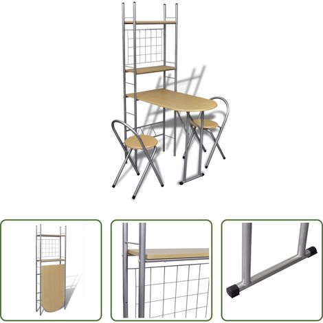 Petit déjeuner - Jeu de bar petit-déjeuner pliable avec 2 chaises (1/5)