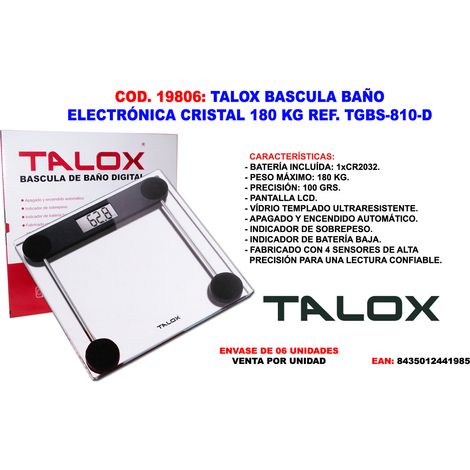 TALOX talox bascula baño electronica cristal 180 kg tgbs-810-d