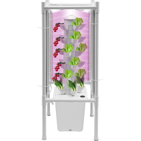 Kit de Culture hydroponique Verticale Germination du planteur Vertical élevée Fruits et légumes avec Pompe hydratante, Grande commodité réservoir d'eau de 2,64 gallons